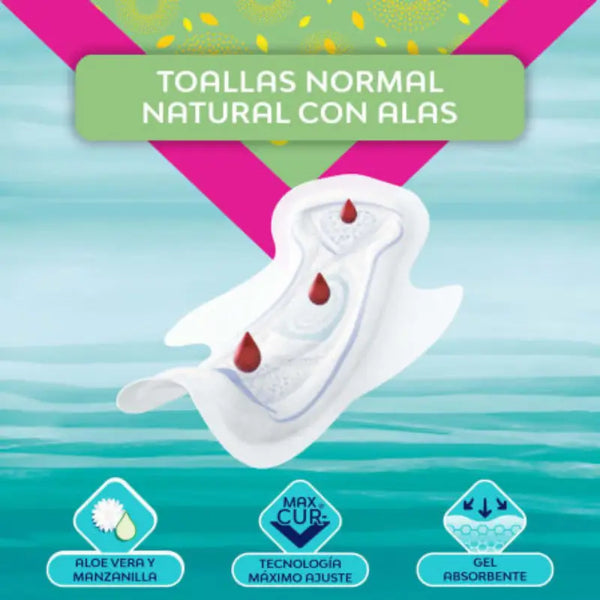 Toalla Higiénica Nosotras Natural Normal Con Alas 20 Un