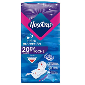 Toalla Higiénica Nosotras Extra Protección Dia Y Noche 20 Un