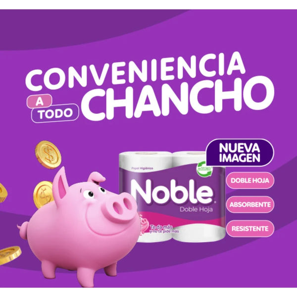 Papel Higiénico Noble 23 Metros Doble Hoja 6 Rollos