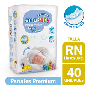 Pañal Emubaby Premium Recién Nacido Rn