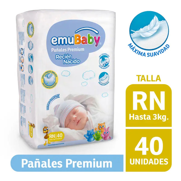 Pañal Emubaby Premium Recién Nacido Rn