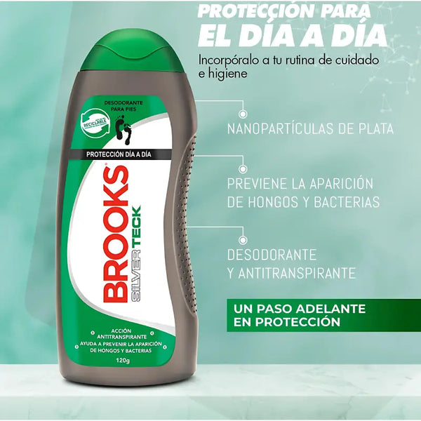 Brooks Talco Para Pies Silver Teck Pack 120g + 80g