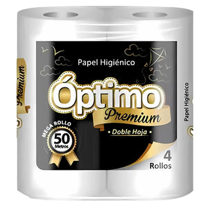 Papel Higiénico Optimo Premium 50 Metros Doble Hoja 4 Rollos