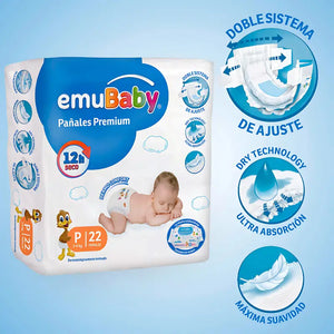 Pañales Emubaby Premium Talla P 22 unidades