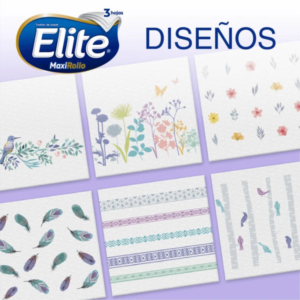 Toalla De Papel Elite Deco Maxi Rollo Triple Hoja 2 Rollos