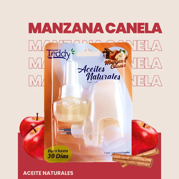 Ambiental Eléctrico Teddy Aparato + Repuesto Fragancia Manzana Canela