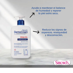 Simond's Dermo Cream Corporal Hidratación Urea 10% 400 Ml