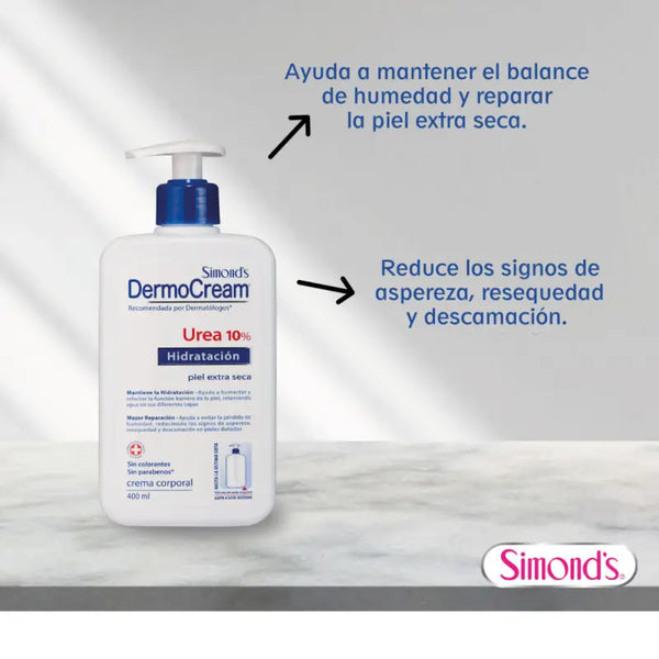 Simond's Dermo Cream Corporal Hidratación Urea 10% 400 Ml