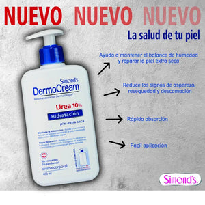 Simond's Dermo Cream Corporal Hidratación Urea 10% 400 Ml