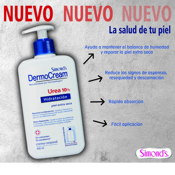 Simond's Dermo Cream Corporal Hidratación Urea 10% 400 Ml