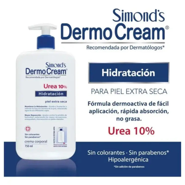 Simond's Dermo Cream Crema Corporal 750 Ml Neutro Urea 10