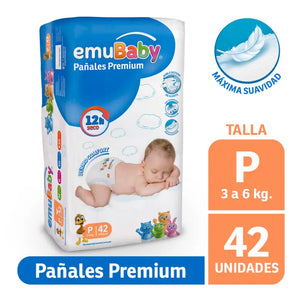 Pañales Emubaby Premium Talla P 42 Pañales