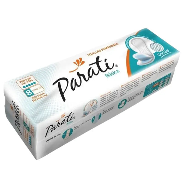 Toalla Higiénica Paratí Básica Sin Alas Tela Suave 8 Un