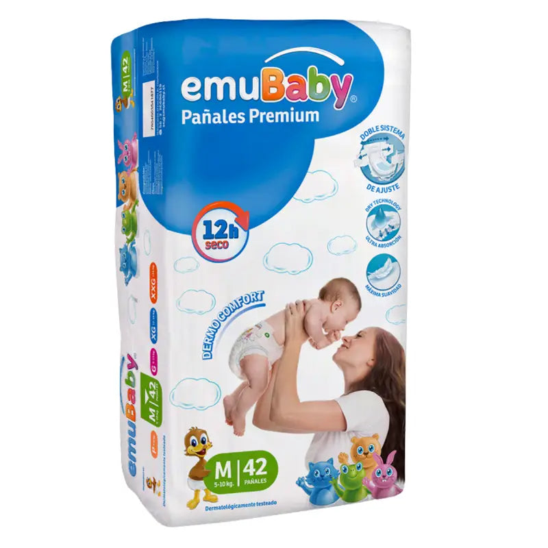 Pañales Emubaby Premium Talla M 42 Pañales