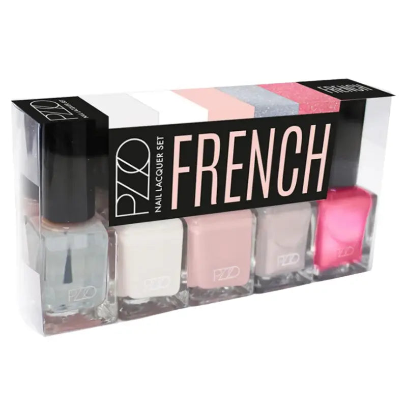 Petrizzio Pzzo Nail Lacquer Set Esmaltes De Uñas X5 Tono French