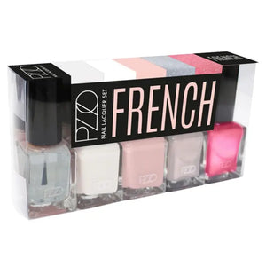Petrizzio Pzzo Nail Lacquer Set Esmaltes De Uñas X5 Tono French