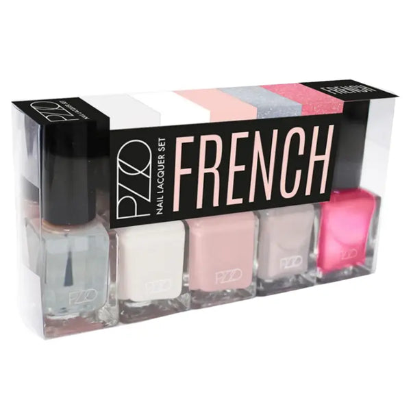 Petrizzio Pzzo Nail Lacquer Set Esmaltes De Uñas X5 Tono French
