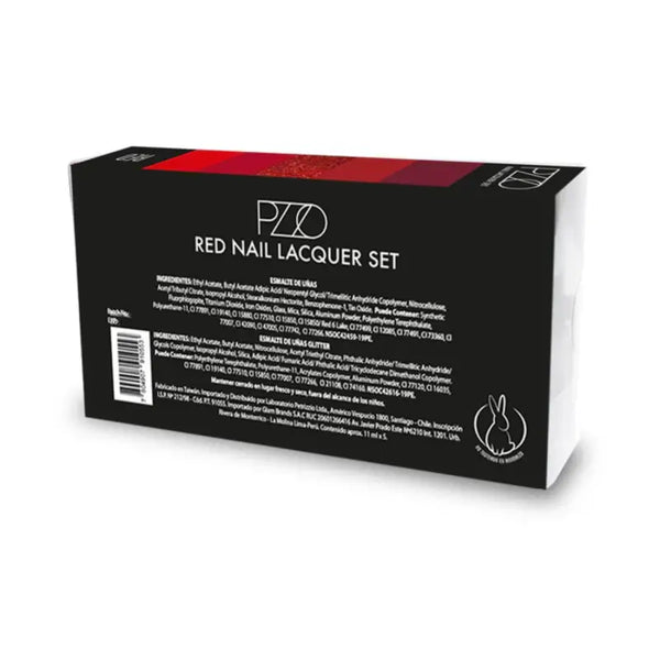 Petrizzio Pzzo Nail Lacquer Set Esmaltes De Uñas X5 Tono Red