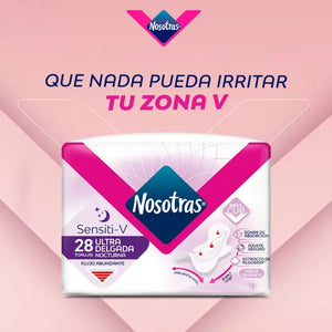 Toalla Nosotras Buenas Noches Ultra Delgada Sensiti-v 28 Un