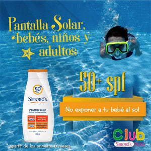 Simond's Pantalla Solar Spf50 Crema Bebe Niños Adultos 200ml