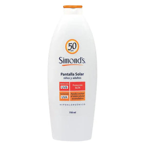 Simond's Pantalla Solar Spf 50 Crema Niños Y Adultos 750 Ml