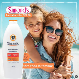 Simond's Pantalla Solar Spf 50 Crema Niños Y Adultos 750 Ml