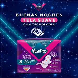 Toalla Higiénica Nosotras Buenas Noches Nocturna Suave 8 Un