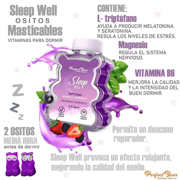 Perfect Bear L Triptófano, Magnesio Y Vitamina B6 60 Gomitas