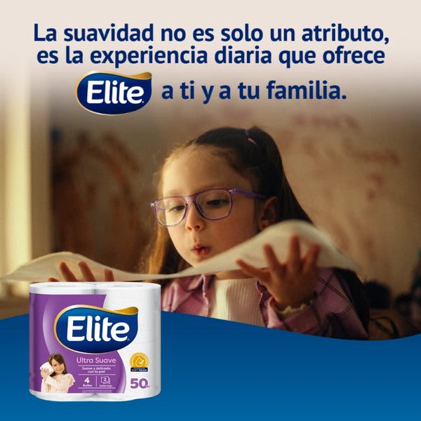 Papel Higiénico Elite Ultra 50 Metros Doble Hoja 4 Rollos