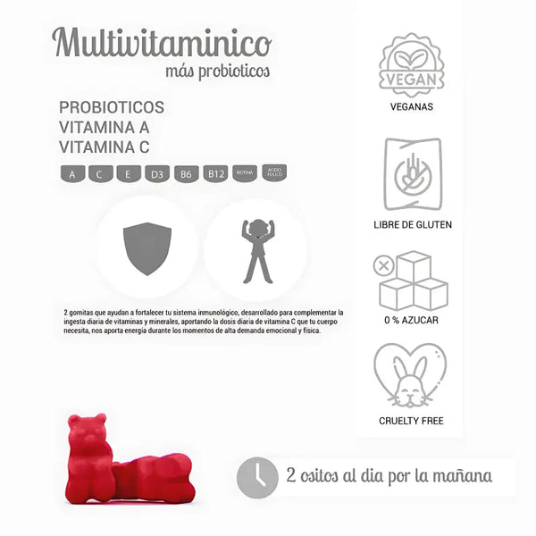 Perfect Bear Multivitamínico + Probióticos 60 Gomitas