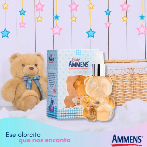 Ammens Baby Colonia Para Bebe Oso Spray 190 Ml Celeste