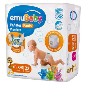 Pañal Emubaby Pants Premium Pull Up Talla XG/XXG 22 unidades