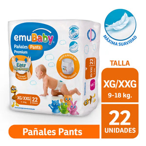 Pañal Emubaby Pants Premium Pull Up Talla XG/XXG 22 unidades