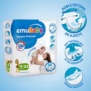 Pañales Emubaby Premium Talla M 22 unidades