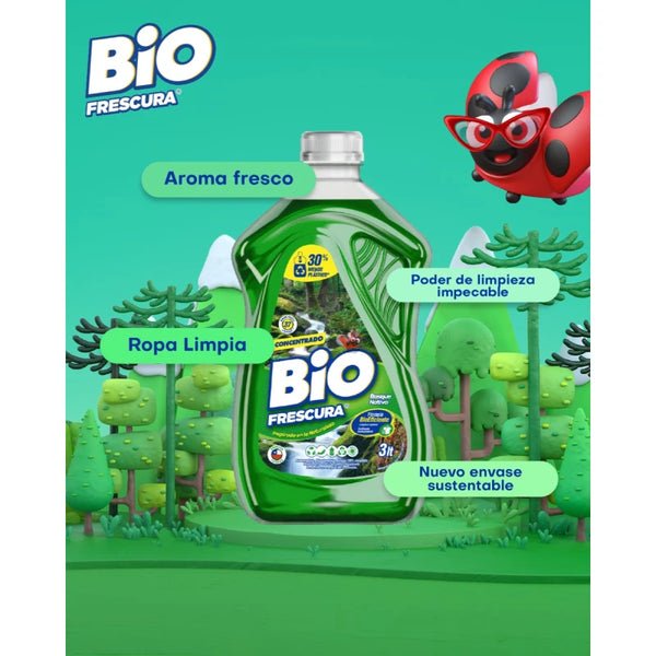 Detergente Liquido Bio Frescura 3 Lts Bosque nativo
