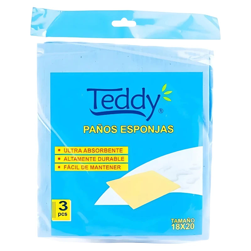 Paño Esponja Ultra Absorbente Teddy 3 Unidades