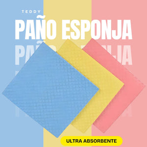 Paño Esponja Ultra Absorbente Teddy 3 Unidades