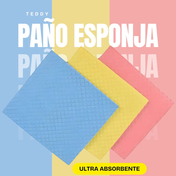Paño Esponja Ultra Absorbente Teddy 3 Unidades