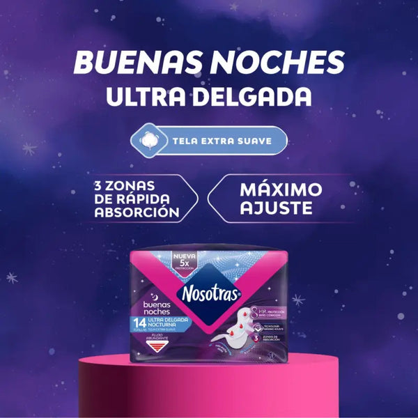 Toalla Higiénica Nosotras Buenas Noches Ultra Delgada 14 Un