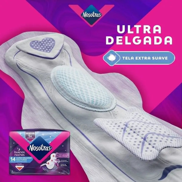 Toalla Higiénica Nosotras Buenas Noches Ultra Delgada 14 Un