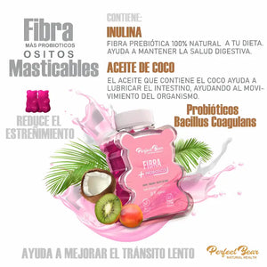 Perfect Bear Fibra + Probióticos 0% Azúcar 60 Gomitas