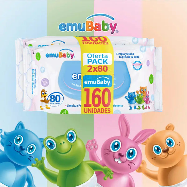 Toallitas Húmedas Emubaby Emuwipes Premium 160 Un