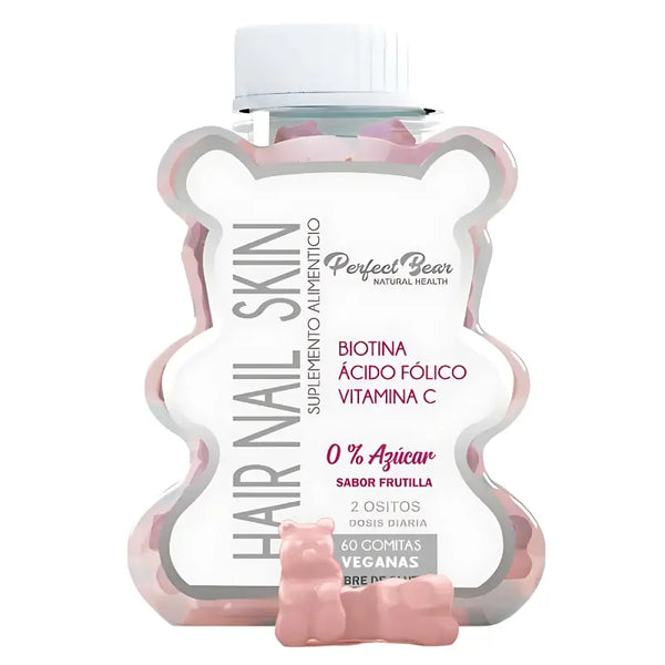 Perfect Bear Hair Nail Skin Biotina Ácido Fólico 60 Gomitas