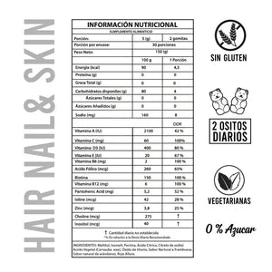 Perfect Bear Hair Nail Skin Biotina Ácido Fólico 60 Gomitas