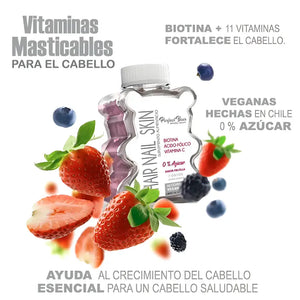 Perfect Bear Hair Nail Skin Biotina Ácido Fólico 60 Gomitas