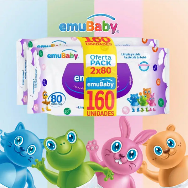 Toallitas Húmedas Emubaby Emuwipes Superior 160 Un