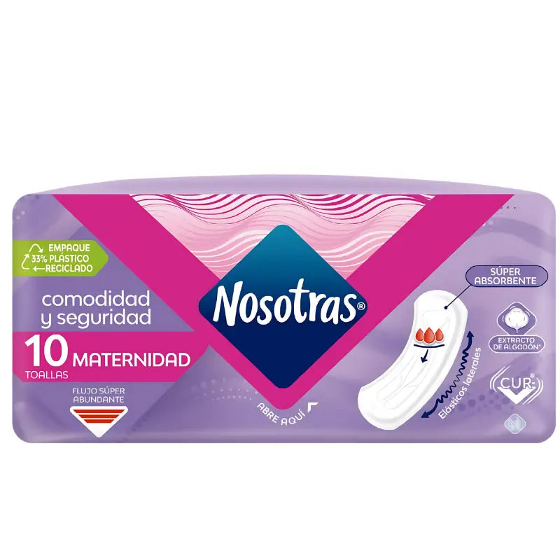 Toalla Higiénica Nosotras Maternidad Suave Sin Alas 10 Un