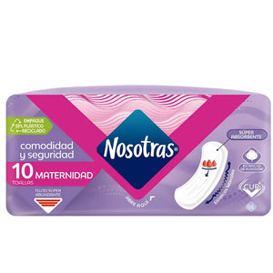 Toalla Higiénica Nosotras Maternidad Suave Sin Alas 10 Un