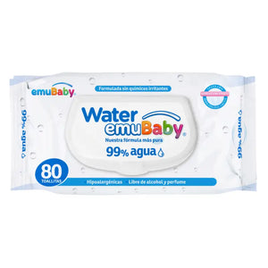 Toallitas Húmedas Emubaby Emuwipes Water 99% Agua 80 Un