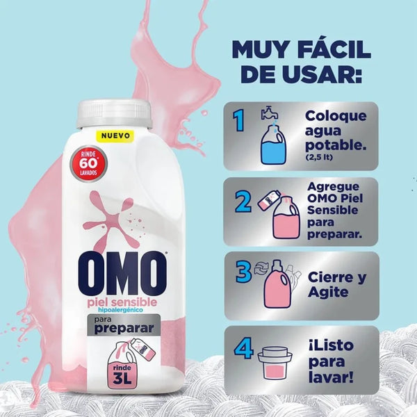 Omo Detergente Líquido Hipoalergénico Para Diluir 500 Ml